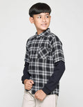 Nevada Long Sleeve Shirt Flanel Checks Mix Sleves Terry