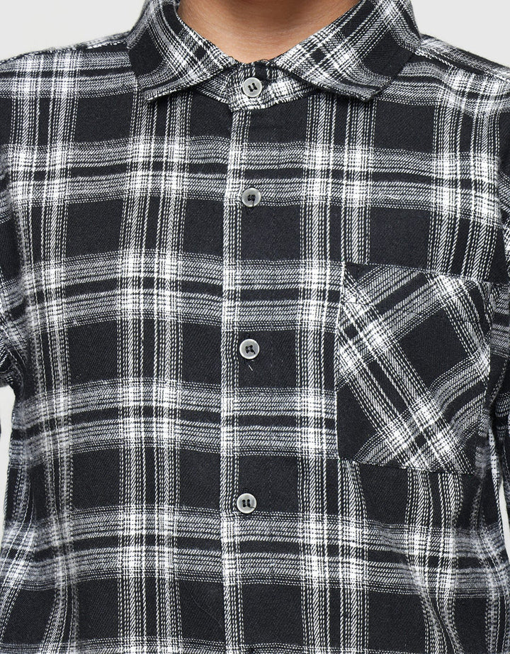 Nevada Long Sleeve Shirt Flanel Checks Mix Sleves Terry