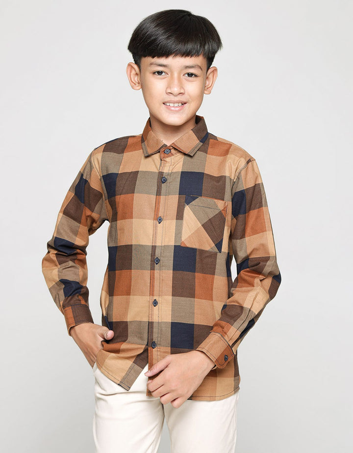 Nevada Long Sleeve Shirt Linen Slub Checks