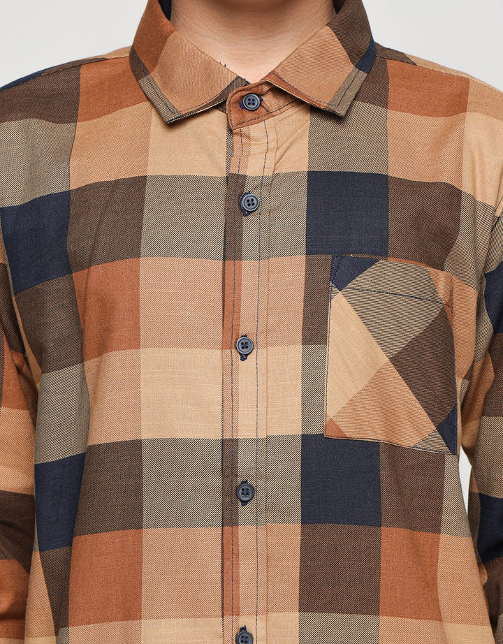 Nevada Long Sleeve Shirt Linen Slub Checks