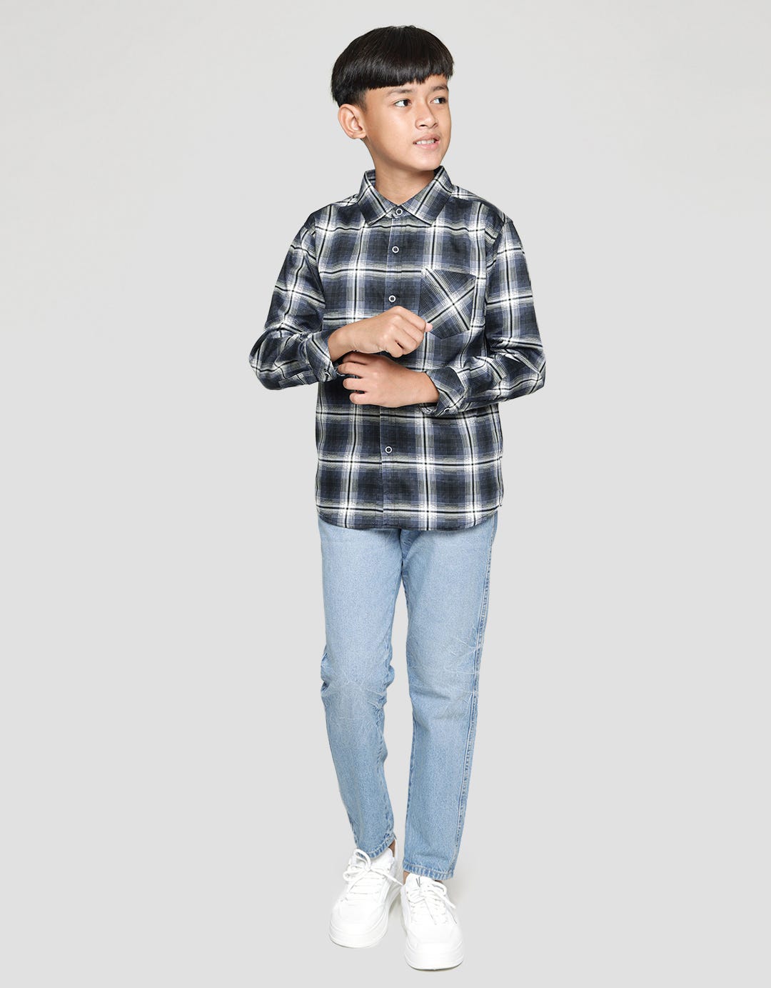 Nevada Long Sleeve Shirt Pique Print Check