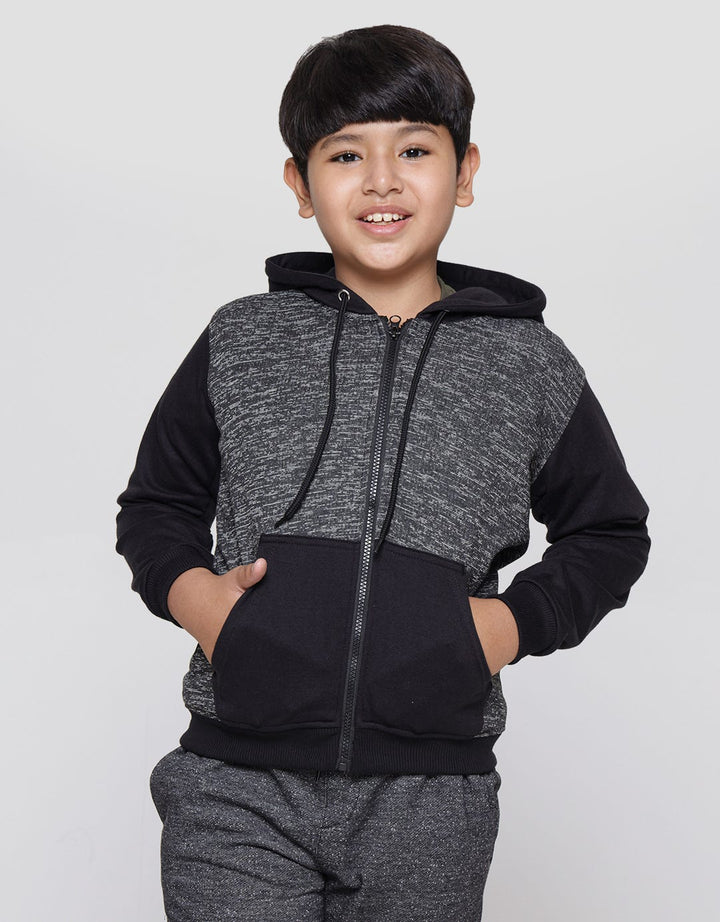 Nevada Jacket Knit Hoodie Textured Melange Solid