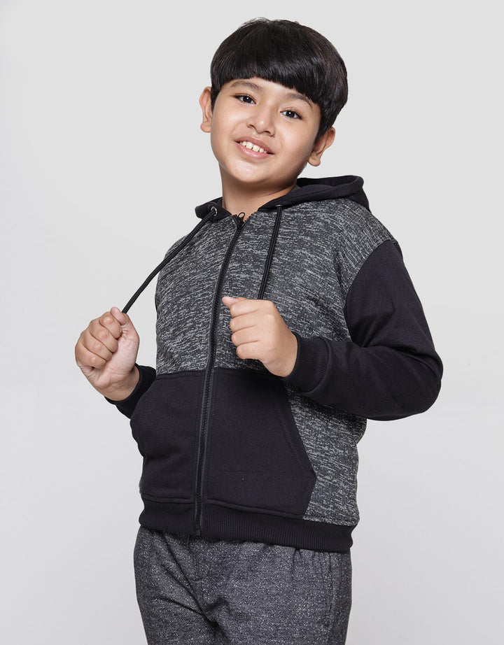 Nevada Jacket Knit Hoodie Textured Melange Solid