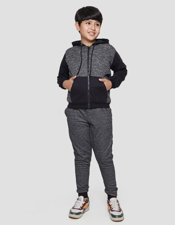 Nevada Jacket Knit Hoodie Textured Melange Solid