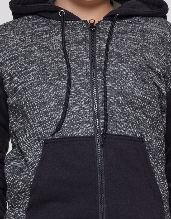 Nevada Jacket Knit Hoodie Textured Melange Solid