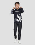 Nevada Abstrack Spray Print Stand Up Sweater Hoodie Anak Laki-Laki