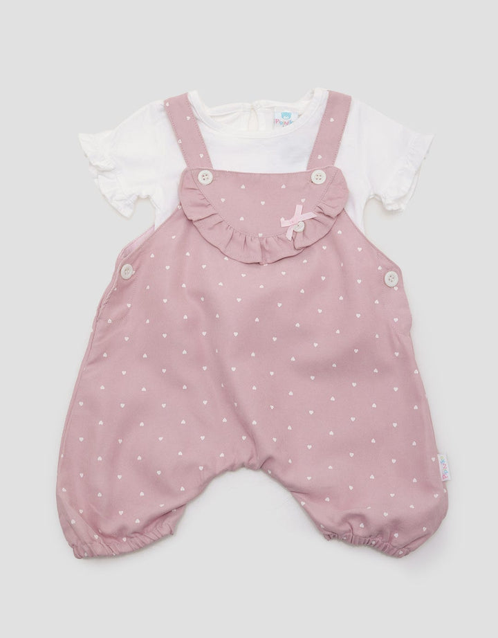 Pipiniko Overall Short Print Heart Cord