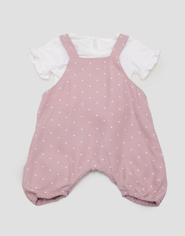 Pipiniko Overall Short Print Heart Cord