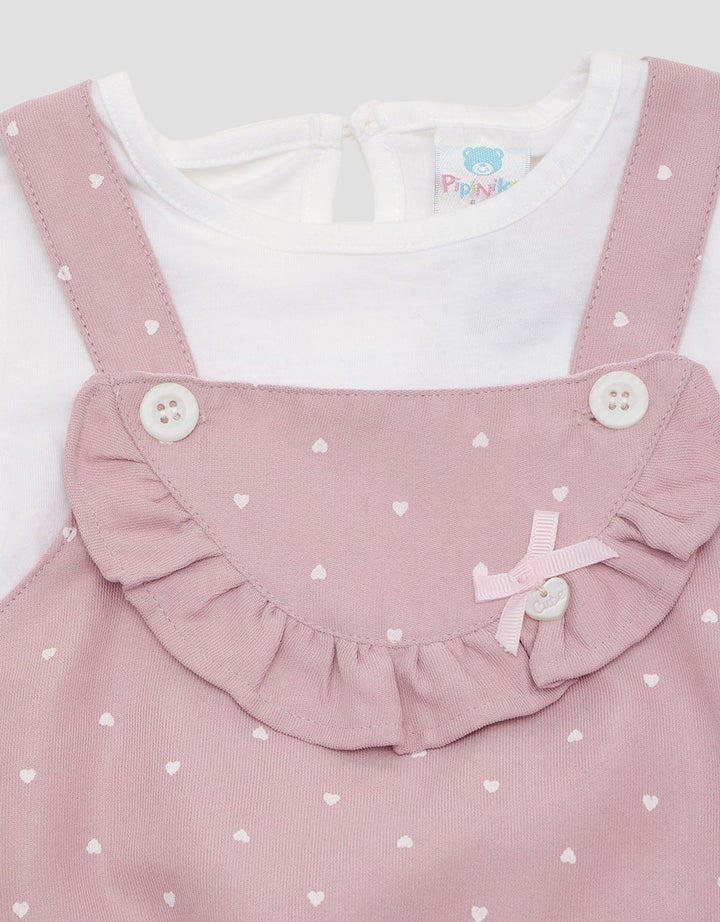 Pipiniko Overall Short Print Heart Cord