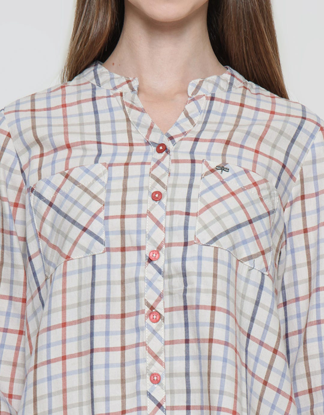 Triset Blouse Wanita Print Kotak