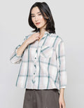Triset Casual Plaid Flanel Blouse Wanita