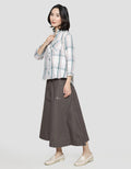 Triset Casual Plaid Flanel Blouse Wanita