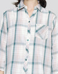 Triset Casual Plaid Flanel Blouse Wanita