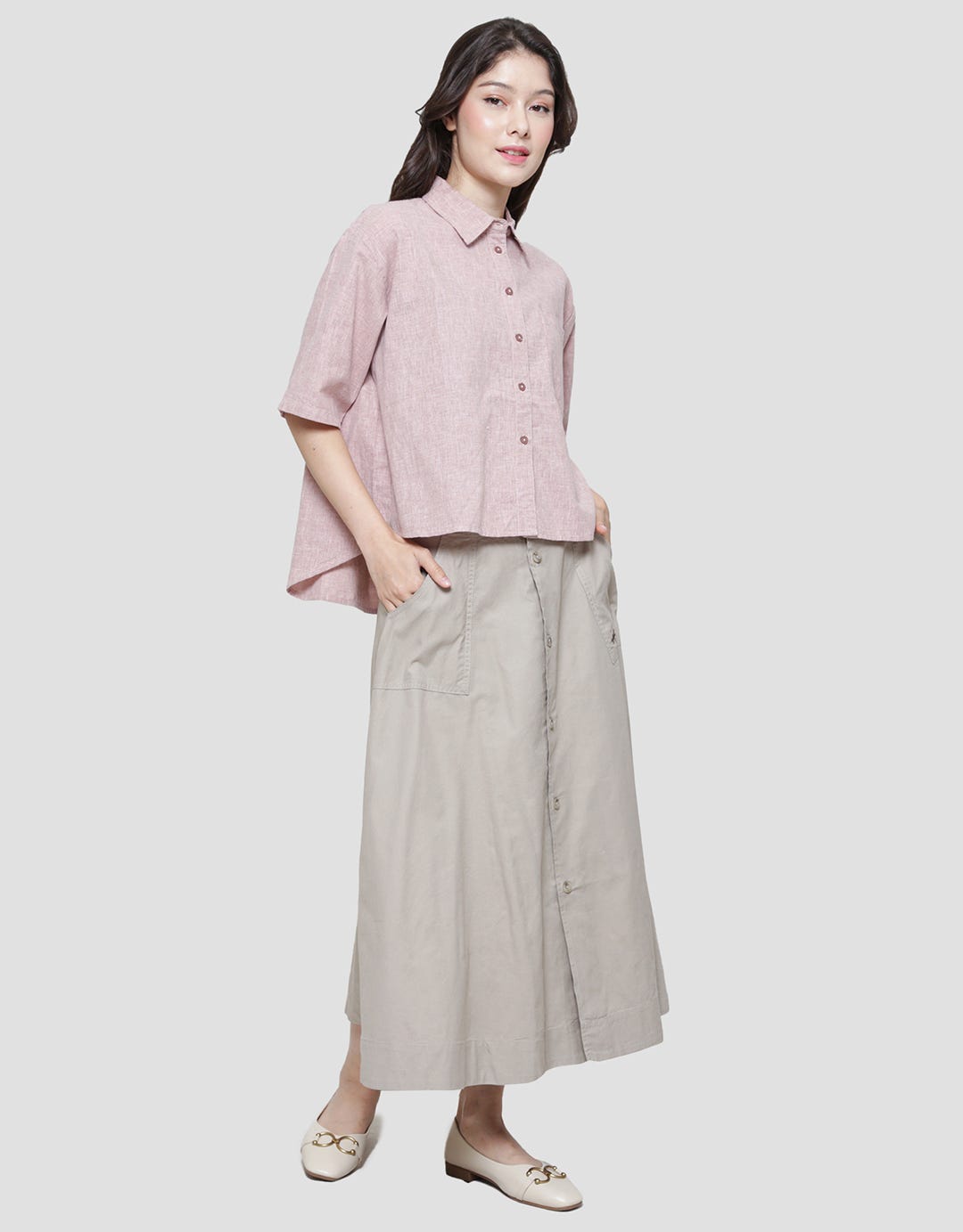 Triset Small Print Look Casual Blouse for Women