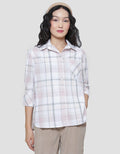 Triset Ladies Stripe Print Blouse Wanita