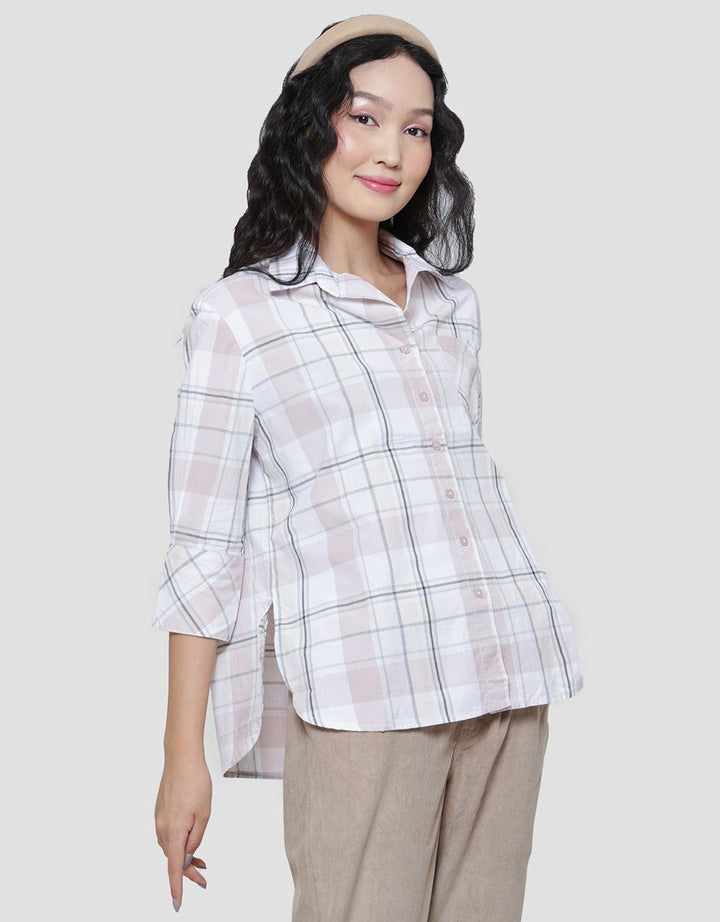 Triset Ladies Stripe Print Blouse Wanita