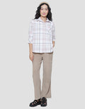 Triset Ladies Stripe Print Blouse Wanita
