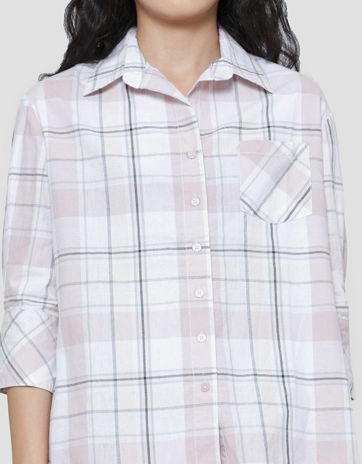Triset Ladies Stripe Print Blouse Wanita