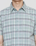 Watchout Casual Check Print Men's Short Sleeve Shirt