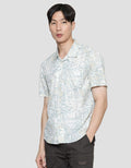 Watchout Casual Abstrak Print Kemeja Lengan Pendek Pria