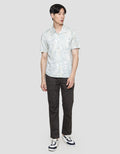 Watchout Casual Abstrak Print Kemeja Lengan Pendek Pria