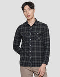 Watchout Jean's Check Print Kemeja Lengan Panjang Pria