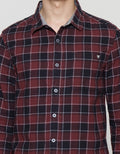 Watchout! Long Sleeves Shirt Plaid Print Jeans
