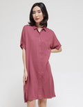 St. Yves Short Sleeve Midi Dress Solid Lina