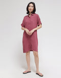 St. Yves Short Sleeve Midi Dress Solid Lina