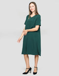 St. Yves Short Sleeve Mini Dress Crinkle With Payet Vneck Basic