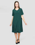 St. Yves Short Sleeve Mini Dress Crinkle With Payet Vneck Basic