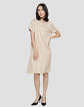 St. Yves Short Sleeve Midi Dress Cheongsam Embro 3 Button