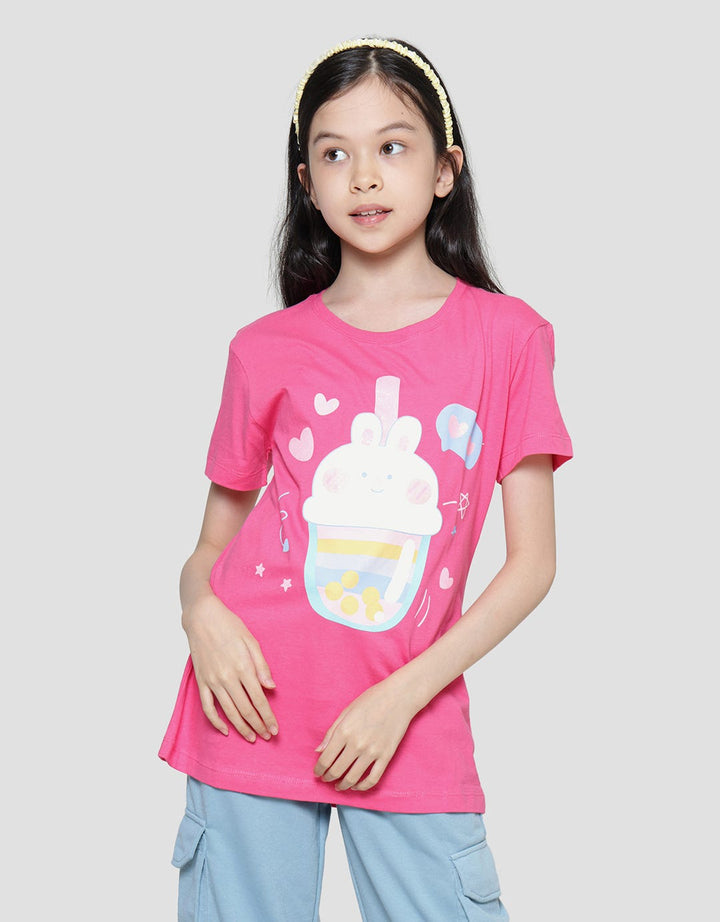 Aero Bunny Boba Love Girls Short Sleeve T-Shirt