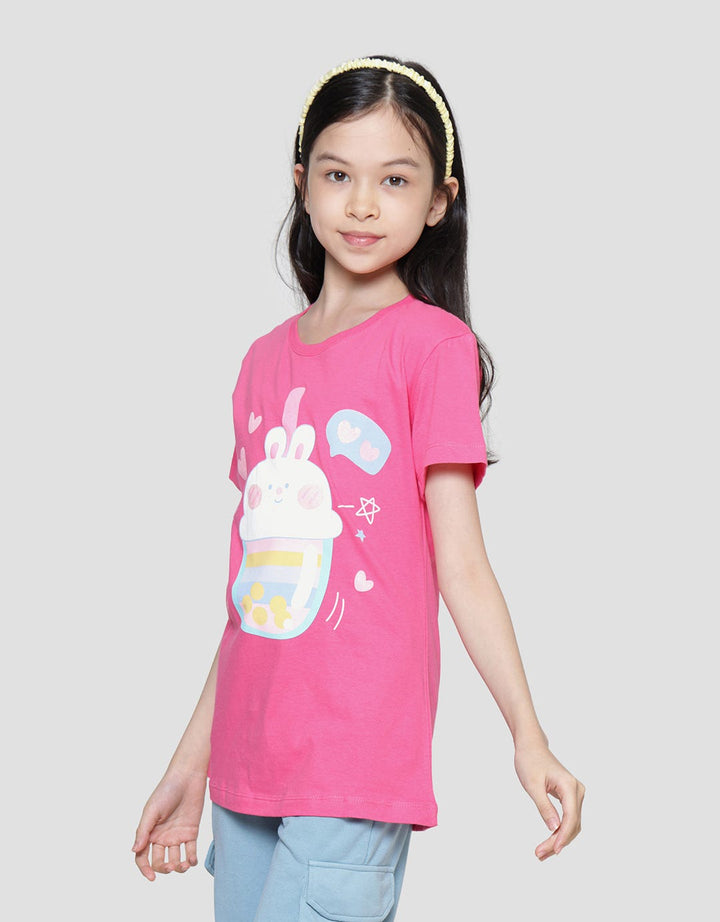 Aero Bunny Boba Love Girls Short Sleeve T-Shirt