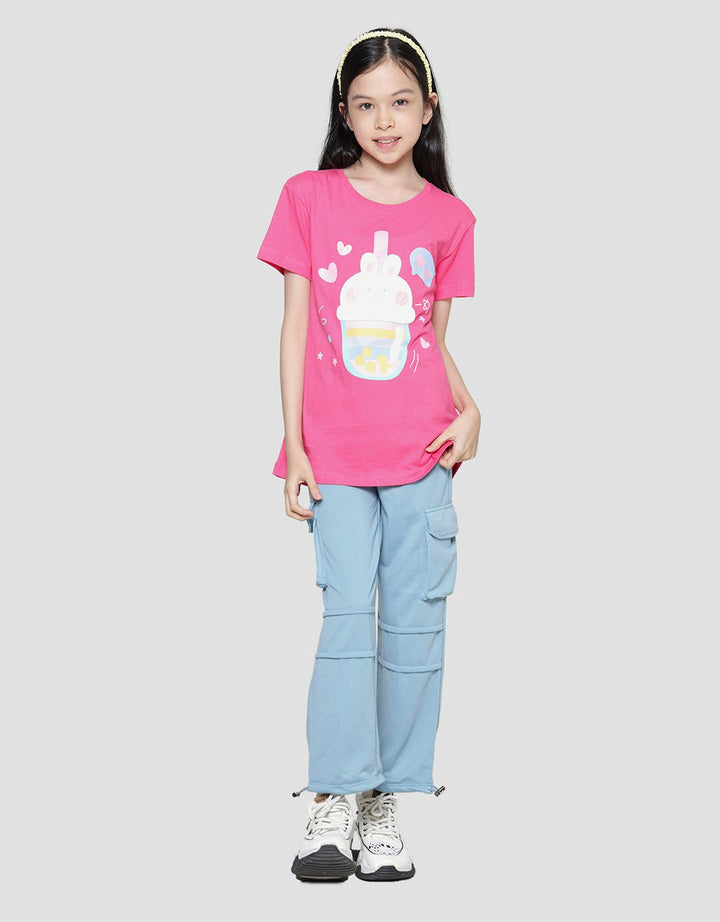 Aero Bunny Boba Love Girls Short Sleeve T-Shirt