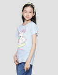 Aero Bunny Bow Polka Dot Girls Short Sleeve T-Shirt