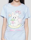 Aero Bunny Bow Polka Dot Girls Short Sleeve T-Shirt