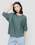 St. Yves Stripy Texture Knit With Elasticated Sleeve Kaos Wanita