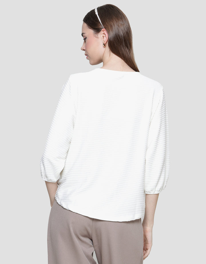 St. Yves Stripy Texture Knit Women's 7/8 T-Shirt