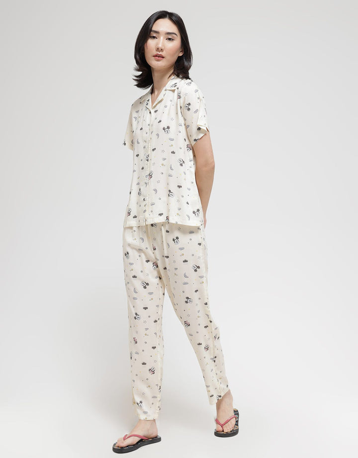 Disney Short Sleeve Pyjama Pants Minnie Good Night Stars