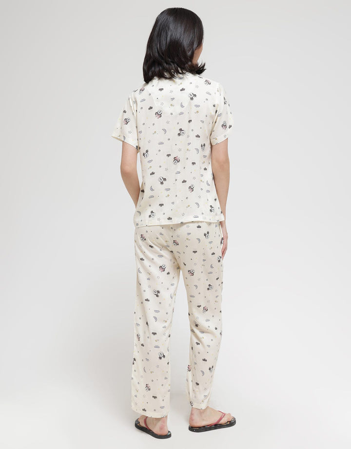 Disney Short Sleeve Pyjama Pants Minnie Good Night Stars