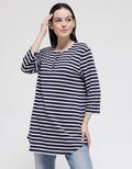 Anyday Stripe Print Tunic Long Sleeve Women