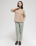 Details Long Sleeve Shirt Flap Pocket At Front