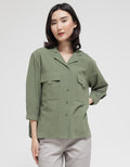 Details Long Sleeve Shirt Flap Pocket At Front