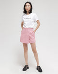 Details Short Pants Black Skort With Front Button