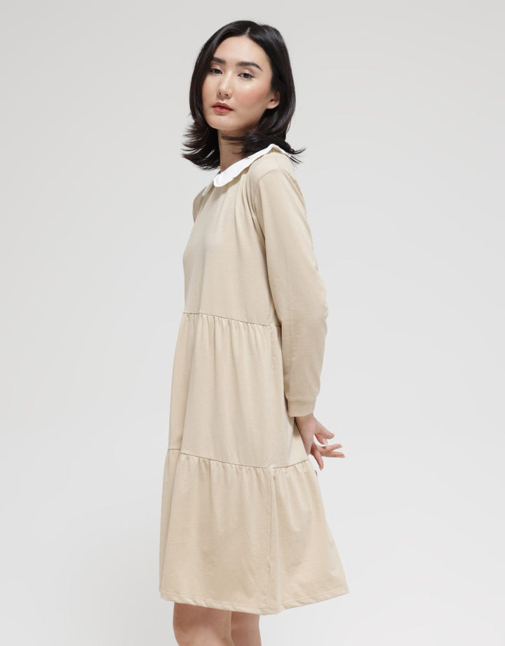 Details Long Sleeve Midi Dress Babydoll