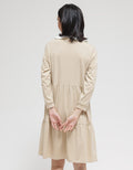 Details Long Sleeve Midi Dress Babydoll