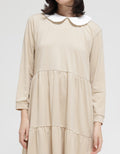 Details Long Sleeve Midi Dress Babydoll