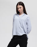 Connexion Long Sleeve Blouse Skipper Neck