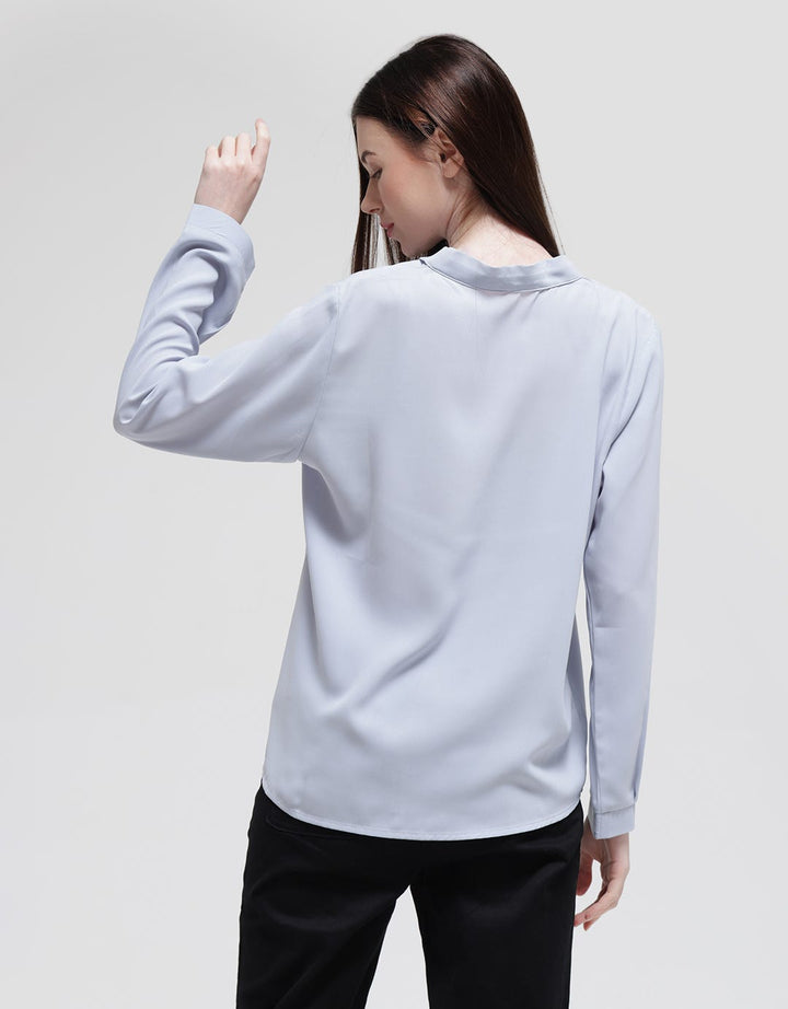 Connexion Long Sleeve Blouse Skipper Neck